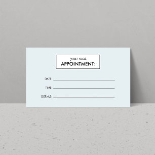 Carte de rendez-vous bleu simple