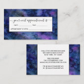 Carte De Rendez-vous Bleu violet majestueux étoile Nebula Aquarelle (Devant / Derrière)