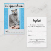 Carte de rendez-vous bleue Vet locale (Devant / Derrière)