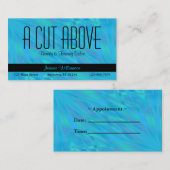 Carte De Rendez-vous Blue Abstract Design Beauty Salon (Devant / Derrière)