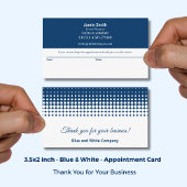 Carte De Rendez-vous Blue and White Modern Combo Thank You &
