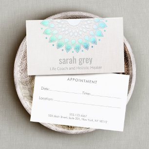 Carte De Rendez-vous Blue Floral Wellness Spa de santé Nomination