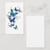 Carte De Rendez-vous Blue Flying Butterflies Morpho (Devant / Derrière)
