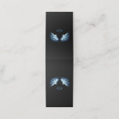 Carte De Rendez-vous Blue Glowing Angel Wings on black background (Extérieur déplié)