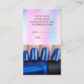 Carte De Rendez-vous Blue Nails polonais | Manicuriste (Dos)