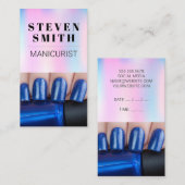 Carte De Rendez-vous Blue Nails polonais | Manicuriste (Devant / Derrière)