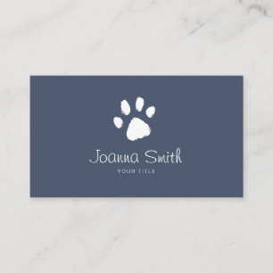 Carte De Rendez-vous Blue Paw Dog Marcher Animaux de compagnie assis vé