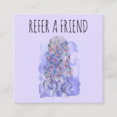 Carte De Rendez-vous Boho Chic Violet Mariée Coiffure Aquarelle Floral (Devant)