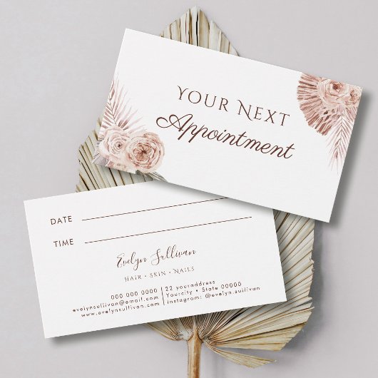 Carte de rendez-vous Boho Roses