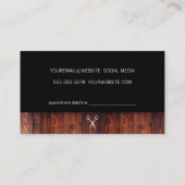 Carte De Rendez-vous Bois rustique noir avec cisaillement Logo Rendez-v (Dos)