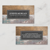 Carte De Rendez-vous Bois usé rustique | Vieux cuir Brown (Devant / Derrière)