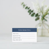 Carte De Rendez-vous Bold Header Dental Appointment Card (Debout devant)