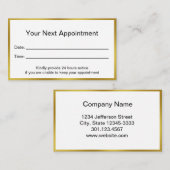 Carte De Rendez-vous Bordure d'or Faux (Devant / Derrière)