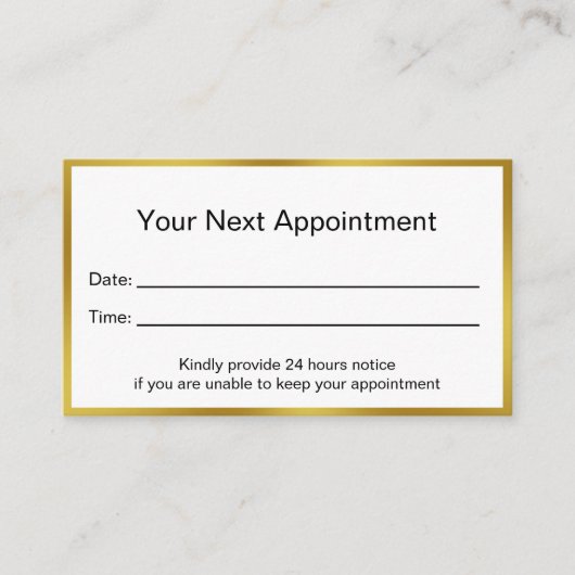 Carte De Rendez-vous Bordure d'or Faux (Devant)