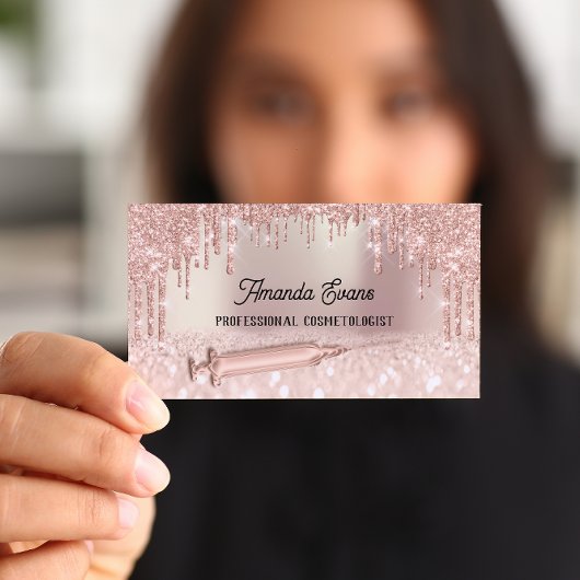 Carte De Rendez-vous Botox d'injection de Parties scintillant de rose A
