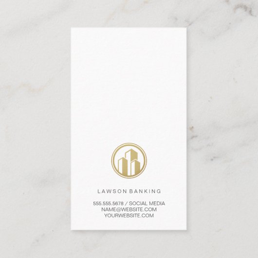 Carte De Rendez-vous Bouclier du pilier d'or | Marbre noir | Banques (Dos)