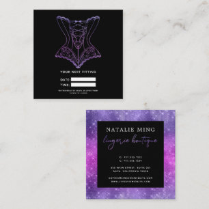 Carte De Rendez-vous Boutique Lingerie Parties scintillant violet Proch