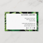 Carte De Rendez-vous Boutique & Salon moderne Tropical de luxe Noir (Dos)