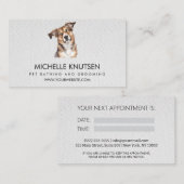 Carte de rendez-vous branchée pour animaux de comp (Devant / Derrière)
