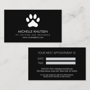 Carte de rendez-vous branchée pour animaux de comp