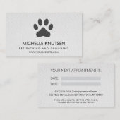 Carte de rendez-vous branchée pour animaux de comp (Devant / Derrière)