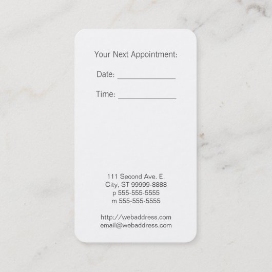 Carte De Rendez-vous Bricoleur [style d'impression typographique] (Dos)