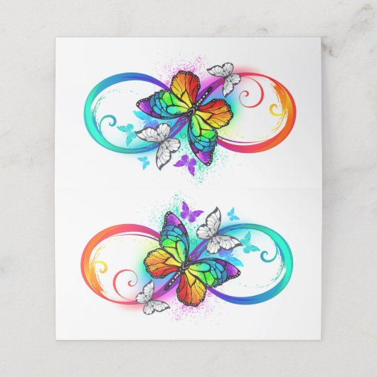 Carte De Rendez-vous Bright infinity with rainbow butterfly (Extérieur déplié)