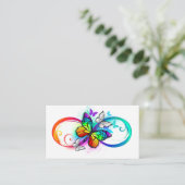 Carte De Rendez-vous Bright infinity with rainbow butterfly (Debout devant)