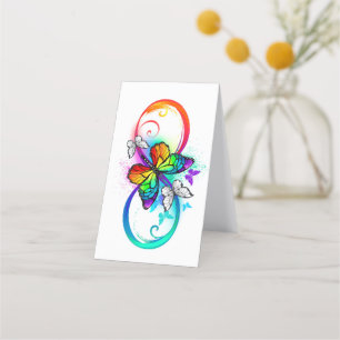 Carte De Rendez-vous Bright infinity with rainbow butterfly