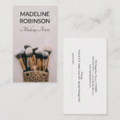 Carte De Rendez-vous Brosses de maquillage | Artiste de maquillage (Devant / Derrière)