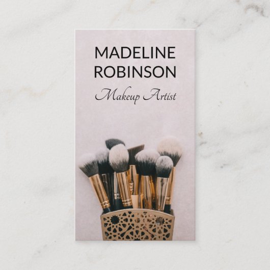 Carte De Rendez-vous Brosses de maquillage | Artiste de maquillage (Devant)