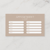 Carte De Rendez-vous Brown & Blanc, Minimal, Élégant, Salon (Dos)