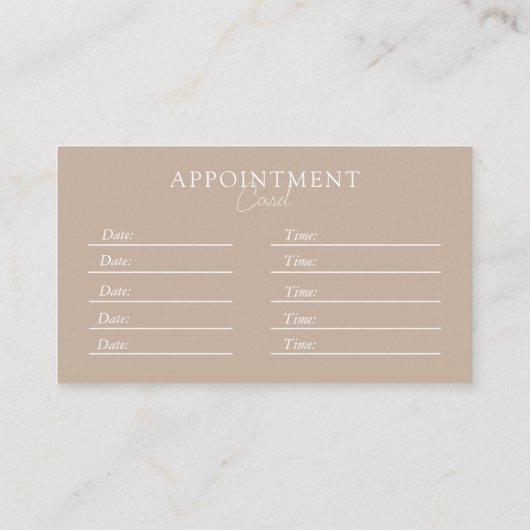 Carte De Rendez-vous Brown & blanc, minimal, élégant, salon, QR-Code (Dos)