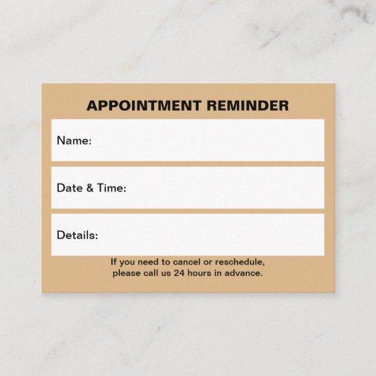Carte de rendez-vous Brown Business Light (Devant)