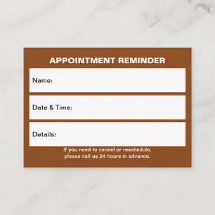 Carte de rendez-vous Brown d'affaires