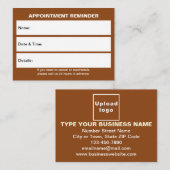 Carte de rendez-vous Brown d'affaires (Devant / Derrière)