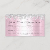 Carte De Rendez-vous Brows de maquillage Lash Driver Coiffeur rose (Dos)