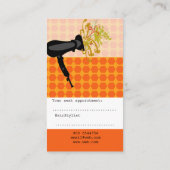 Carte De Rendez-vous Bruit de dessiccateur de coup de coiffeur de fleur (Dos)