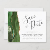 Carte de rendez-vous Budget Chasseur Vert Agate Or (Devant)