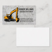 Carte De Rendez-vous Bulldozer | Béton (Devant / Derrière)