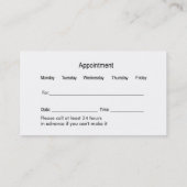 Carte De Rendez-vous Bureau de dentiste (Dos)