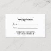 Carte De Rendez-vous Bureau dentaire Dents propres Dentiste Nomination (Dos)