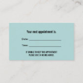 Carte De Rendez-vous Bureau dentaire Mint Blue Dentist Nomination (Dos)