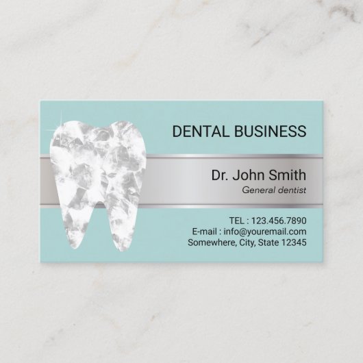 Carte De Rendez-vous Bureau dentaire Mint Blue Dentist Nomination (Devant)