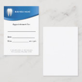 Carte De Rendez-vous Bureau dentaire Moderne Bleu Dentiste Nomination (Devant / Derrière)