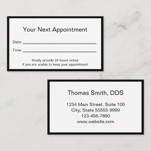 Carte De Rendez-vous Bureau des dentistes professionnels