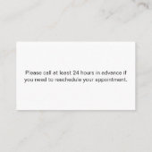 Carte De Rendez-vous Bureau des médecins Noir Blanc Votre prochain rend (Dos)