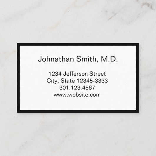 Carte De Rendez-vous Bureau du médecin professionnel (Dos)