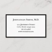 Carte De Rendez-vous Bureau du Modèle professionnel noir blanc (Dos)