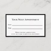 Carte De Rendez-vous Bureau du Modèle professionnel noir blanc (Devant)